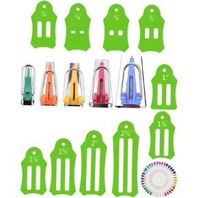 Gadpiparty 1Set Sewing Supplies Fabric Bias Tape Makers Kit for Quilting Dressmaking Includes Bias Makers Pin Tray Durable Folding Tool for DIY Crafts