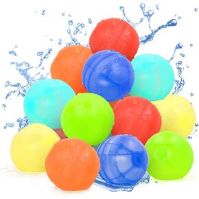 Reusable Silicone Water Balloons, Easy Quick Fill Water Balls, Summer Water Toys, Outdoor Pool Beach Bath Backyard Toys for Kids (6)