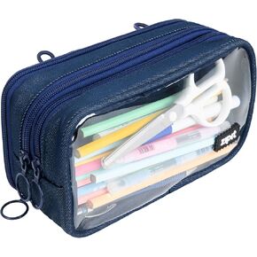 ZIPIT Half & Half Pencil Case | Large Capacity Pencil Pouch | Pencil Bag for School, College and Office