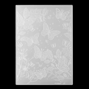 Butterflies 3D Embossing Folder 4 x 6-inch Leaves Background Plastic Embossing Folders Textured Flowers Leaves Embossed Template for Card Making Scrapbooking Paper Crafts