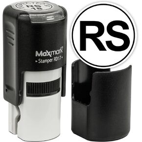 MaxMark Custom Round Self Inking Initials Stamp - 15 Colors to Choose