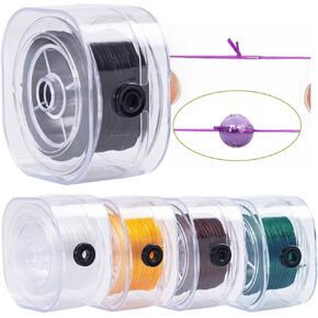 Huakaile 5 Rolls Bracelet String Kit ، حبل مرن 0.8 مم مع حالة تنظيم ، 295 قدمًا خيطًا صغيرًا من الديكور الكريستالي الممتد لصنع حبات المجوهرات كلاي (أحمر ، وردي ، أزرق ، أخضر ، أرجواني)