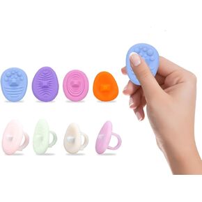 8-Pack Fidget Toys for Kids & Adults - 4 Dark + 4 Jelly Worry Stones Sensory Toys, Silicone Stress Relief Toys ,Sensory Stress Toy for Autism Kids Calming at Work, School, Travel