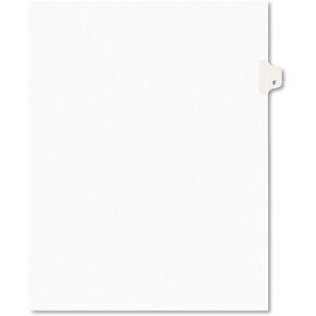 Avery 01406 Exhibit Side Tab Divider, Printed: F, Letter Size, White, 25/Pack
