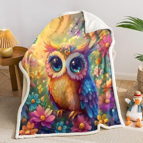 AILONEN Kawaii Pet Cat Sherpa Fleece Blanket,Orange Cat Soft Throw Blanket for Kids Girls,Kitten Good Night Cozy Blankets for Bed Sofa Decor, 78 x 59 Inches