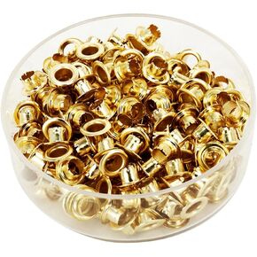 250 Pcs NUZAMAS Metal Eyelet Round Eyelet for Binding Metal Retainer Hole Slot Puncher Paper Card Single Hole Punch Binding Retainers Supplies for Home Office School