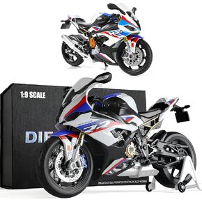 نموذج الدراجات النارية لـ BMW S1000RR Metal Die-Cast Model No Commerbly مطلوب Mini Moto Gift للبالغين （White）