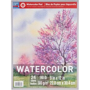 9" x 12" Level 2 Watercolor Pad by Artist's Loft - Heavyweight and Acid Free Paper for Watercolor, Gouache, and Acrylic - 1 Pack