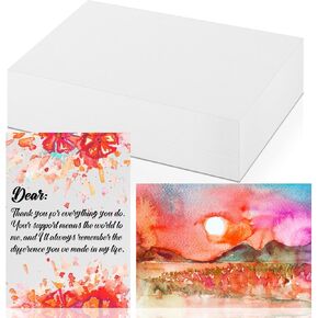 CXIIPOL 100 Sheets Watercolor Cards 5x7 Inch, 140 lb/300 GSM 100％ Pure Cotton Watercolor Paper Cards for Creative Painting, Greeting Card, Thank You Notes, Gift Card, Wedding Invitations