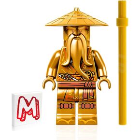 Lego Ninjago Legacy Minifigure - Sensei Wu (الذكرى العاشرة النينجا الذهبية) مع طاقم الذهب 71741