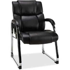 Alera Alera Hildred Series Guest Chair, 25" x 28.94" x 37.8", Black Seat, Black Back, Chrome Base