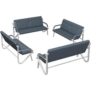 Waiting Room Chairs - 3 Seat PU Leather Bench, Office Guest Reception Chairs with Armrests, Office Bench Seating Lobby Furniture for Airport Clinic Hospital, Grey
