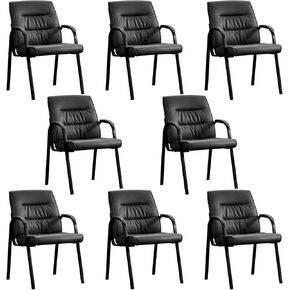 Office Guest Reception Chair Set of 2, Conference Room Chairs Waiting Room Chairs 2 Pack, Modern Leather Office Desk Chair No Wheels.