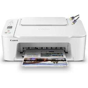 Canon PIXMA 3722 Color Inkjet All-in-One Printer | Print Copy Scan | Wireless | Mobile Printing | Print Up to 7.7 ipm | Up to 60 Sheets Capacity | 1.5" LCD | Wi-Fi (2.4 or 5 GHz) + Printer Cable