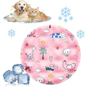 Dog Cooling Mat, 2025 Upgrade Pet Cooling Mat & Sleeping Pad for Dogs & Cats, Portable Durable Washable Summer Pet Outdoor Indoor Bed (Yellow, 35cm/13.8in)
