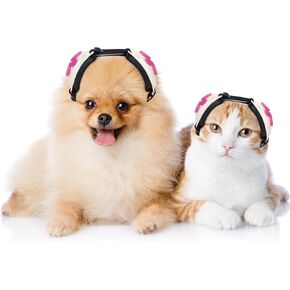 Calming Earmuffs for Cats and Small Dogs - for Anxiety Relief - Noise Canceling for Fireworks, Thunderstorms, Pet Grooming & Force Drying - Dog Ear Muffs Noise Protection (White, Small)