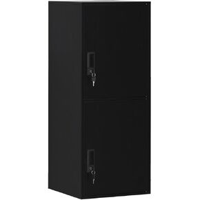 2 Door Vertical Stackable Storage Cabinet with Locking Doors,Shelves File Cabinet Organizer,Metal Locker Storage Cabinet Office, Home, Gym, School,KidsRoom (2 Door, White)