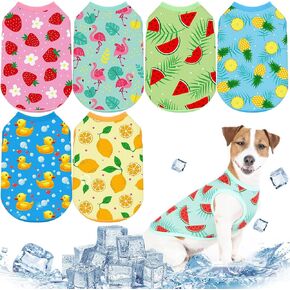 Abbylike 6 Pack Summer Shirts for Dog, Stretchy Dog T Shirts, Cooling Quick Dry Lightweight Pet Sleeveless, Breathable Cats Puppy Vest, Tank Top for Pet Hunting Training Hiking Camping(L)