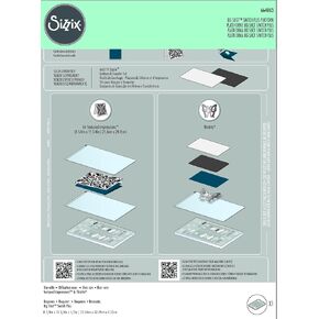 Sizzix ثلاثي الأبعاد الملمس يتلاشى مجلد النقش المصغر من تيم هولتز ، 665461 مفتاح اللقطة الكبير بالإضافة إلى منصة الملحقات ، قياسية ، متعددة الألوان