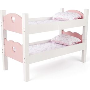 BABESIDE Doll Bunk Bed for 12-18 Inch Reborn Baby Dolls – Wooden Baby Doll Bed with Bedding, Sturdy Doll Furniture for Girls