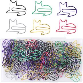 100 Pcs Animal Shaped Paper Clips Cute Cat Paperclip Multicolored Assorted Colors Funny Bookmark for Journaling Supplies Office Supplies Party Invitation Card Books Gifts Cat Lovers