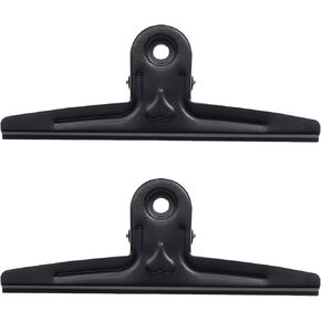 Extra Large Bulldog Clips Black, 2 pc Heavy Duty Black Stainless Steel Document Binder Clips, Large Book Clip for Office, School, and Art Use, Send Goods from Local Warehouse