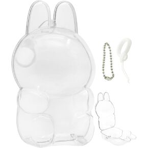 Protective Case for Doll Sitting, Clear Acrylic Display Dolls Case Protective Cover Accessories with Silicone Strap White ,15cm Have a seat case