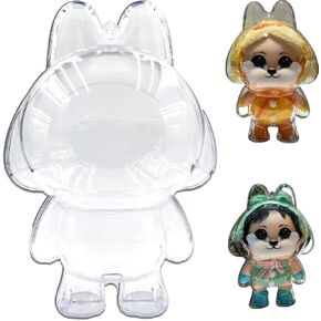 Protective Case for Crying Baby Style Figurines,Clear Acrylic Hanging Display Box for Anime Dolls - Silicone Strap Protective Storage Container（Doll Not Include
