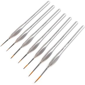 HBJWOV 7Pcs Miniature Hook Line Pen Watercolor Paint Brush Set for Drawing Gouache Oil Painting Brush Art Supplies(D)