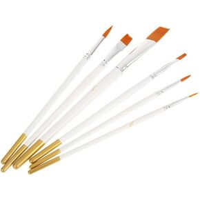 HBJWOV 6 Nylon Hair Paint Drawing Brushes DIY Watercolor Oil Acrylic Painting Art Pen Set Supplies