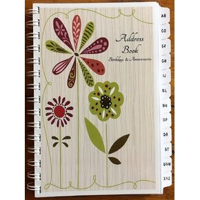 Large Print Address Book with A-Z Tabs Birthday Anniversary Calendar Family Record Keeper Personalized Gifts