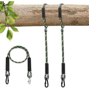 Heavy Duty Tree Swing Ropes Hammock, Adjustable Extendable Hanging Straps, Carabiners for All Swings Hammock Playground Set Accessories 5.6ft(67") of 2, Green