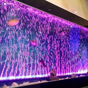 LED Aquarium Lights for Fish Tank,Submersible Fish Tank Light with Air Bubbler Hole Bubble Wall RGB Color Changing Brightness Adjustable Waterproof Remote Control Bubble Tube Light,5W 18inch