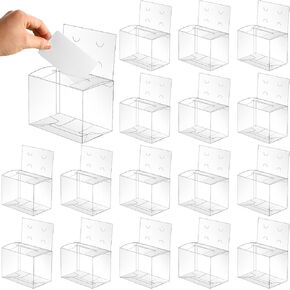 Geelin 48 Pcs Raffle Ticket Box Ballot Suggestion Boxes with Slot for Donation Fundraising Storage Container for Voting Tip Jar Survey and Collecting Business Card(PVC,6.3 x 4 x 4.5 Inches)