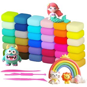 36 Colors Air Dry Clay,Magic Modeling Clay with Tools,Ultra Light DIY Modeling Clay for Kids,Children,DIY Crafts,Creative Art Crafts at Home,School