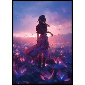MTG Card Sleeves(Fantasy Lotus) Magic The Gathering Card Sleeves Art Sleeve Deck Protector, Clear Front & Matte Back, Smooth Shuffle