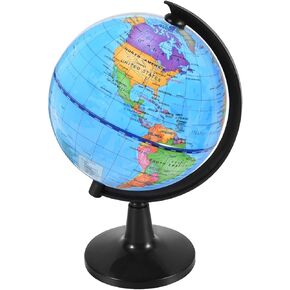 Rotating World Globe 6 Inch Spinning Earth Globe with Stand for Kids Learning Geography Classroom Education or Office Home Decorations