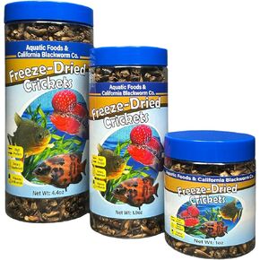 Aquatic Foods Inc. Crickets, Freeze Dried Crickets for Large Tropical Fish, Monster Fish, Reptiles, Turtles, Tortoises, Frogs, Hamsters, Birds, Rodents 3oz Canister