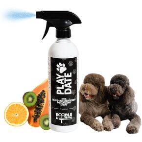 Play Date Leave in Conditioner and Detangling Spray 17oz. Non-Greasy, Papaya Citrus Scent, Soften, Shiny, Tangle Free Coats by Doodle Me This Kingston and Hamilton for All Dogs and Cats.Made in USA