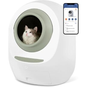 Casa Leo Leo’s Loo Too Self-Cleaning Cat Litter Box, Wi-Fi App Control, <30 dB Whisper-Soft, Anti-Pinch Sensors, UV Odor Defense, Health Monitoring, Large 24 × 22 × 27.6 in