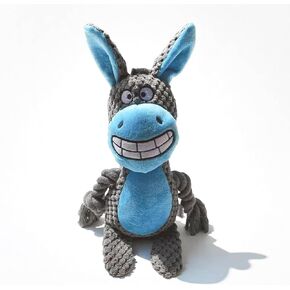 Nana Petit Donkey Squeaky Dog Toy - Plush Chew Toy with Crinkle Paper & Cotton Rope for Small & Medium Dogs, Interactive Puppy Teething Toy for Aggressive Chewers