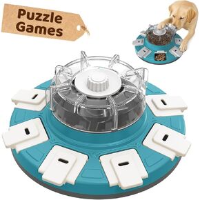 Interactive Dog Puzzle Toys - Treat Dispensing Slow Feeder Advanced-Level for Mental Stimulating and Boredom, Enrichment Dog Toy IQ Training for Small Medium Large Smart Dogs, Blue