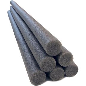 Oodles of Noodles 1.5 Inch x 35 Inch Solid Foam Foam Sticks for Craft Projects- 6 Pack - Grey