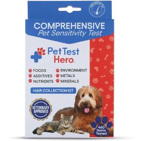 Pet Food & Environmental Sensitivity Hair Sample Testing Kit – Over 460 Items Tested – at-Home Non-Invasive Collection for Dogs & Cats – Informational Report for Pet Owners