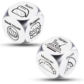 10 Year Anniversary Tin Gifts for Him Her Couples - Date Night Food Decision Dice, 6th 10th 11th Anniversary Wedding Gifts for Him Her, Funny Dinner Food Dice for Husband Wife Boyfriend Girlfriend