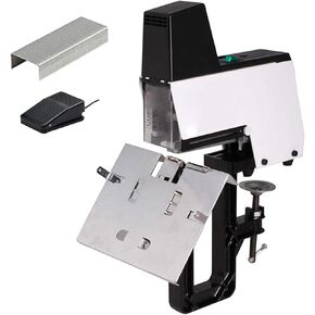 Electric Stapler, Automatic Rapid Heavy Duty Dual Use Flat and Saddle-Binder Book Binding Machine with Foot Pedal,100 Mm Nailing Depth,Flat Saddle Binder Stitcher for Office