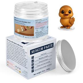 340g Clear Exhibit Gel for Museum Exhibit Putty Clear Removable, Easy to Use, Reusable Transparent Wax for Antiques, Collections, Glass, Ceramic, Art Crafts