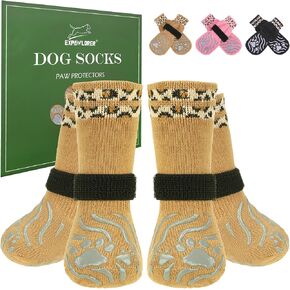 EXPAWLORER Dog Socks for Hot Pavement to Prevent Licking Paws, Anti Slip Doggie Grippy Booties Shoes for Hardwood Floors, Boots & Paw Protectors for Small Medium Large Senior Dogs Black XS