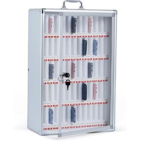 AIWFL 60 Slots Classroom Cell Phone Locker, Aluminum Alloy Cell Phone Storage Box, Wall Mounted Cell Phone Holder Cell Phone Storage Cabinet for Schools Office Gym