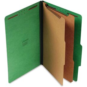 Universal UNV10312 Six-Section Pressboard Classification Folders - Legal, Emerald Green (10/Box)